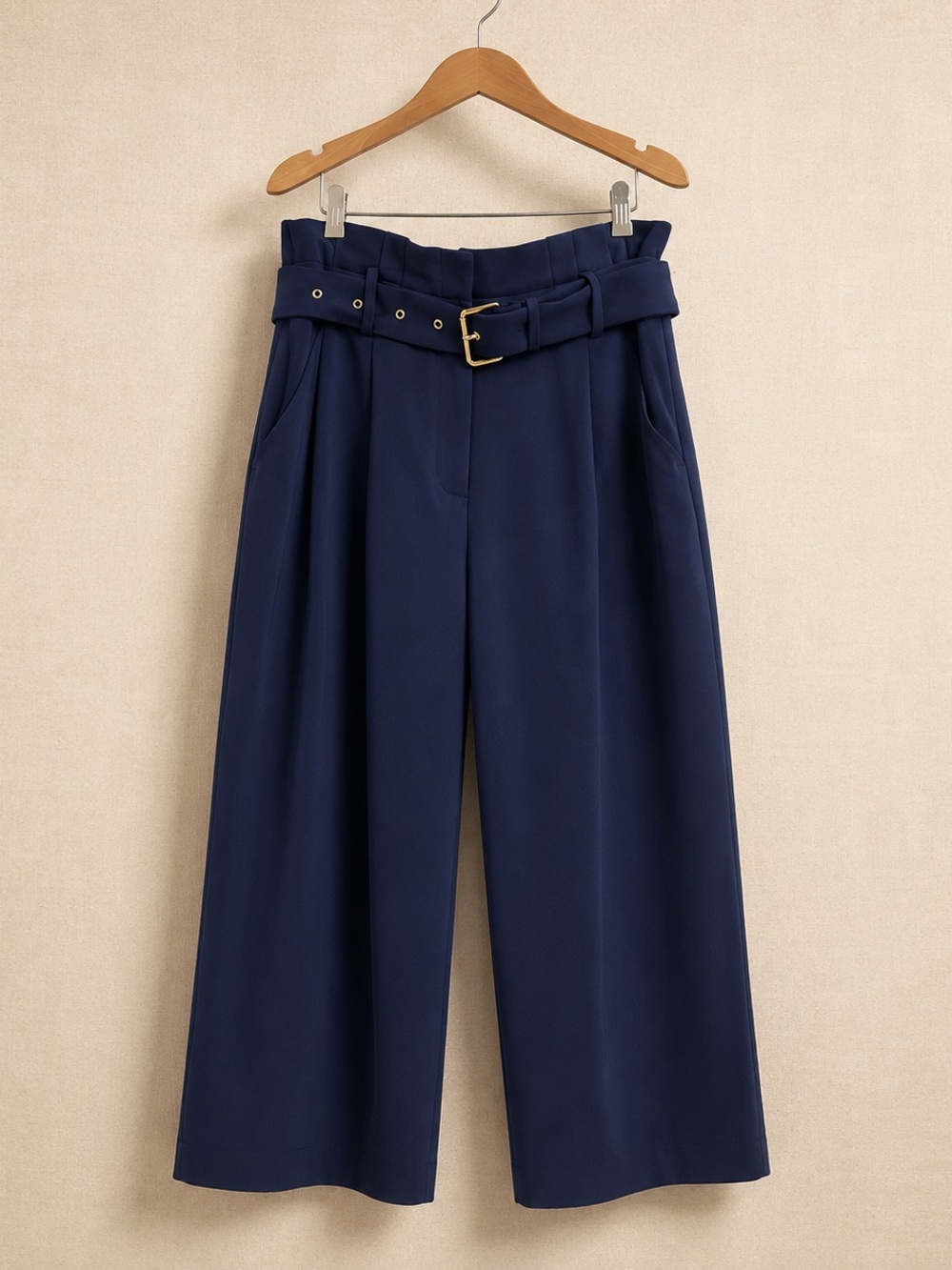 MICHAEL KORS Navy Wide Leg Culotte Dress Pants Cropped Trousers 4